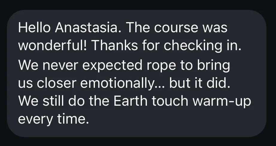 Student message: We never expected rope to bring us closer emotionally, but it did