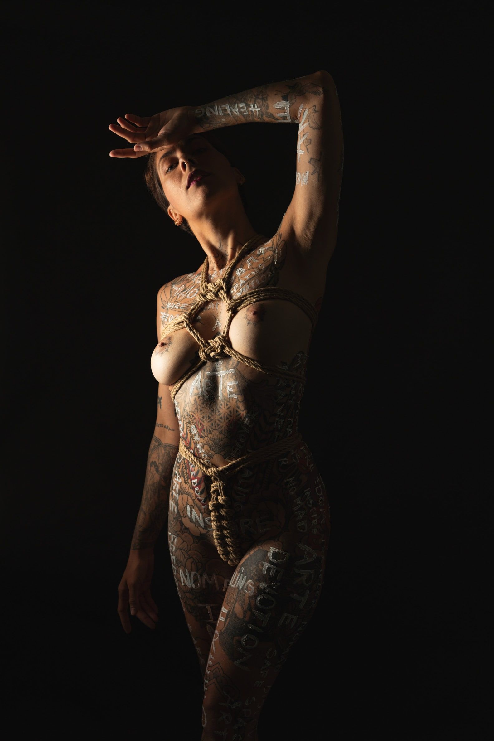 Boudoir shibari portrait