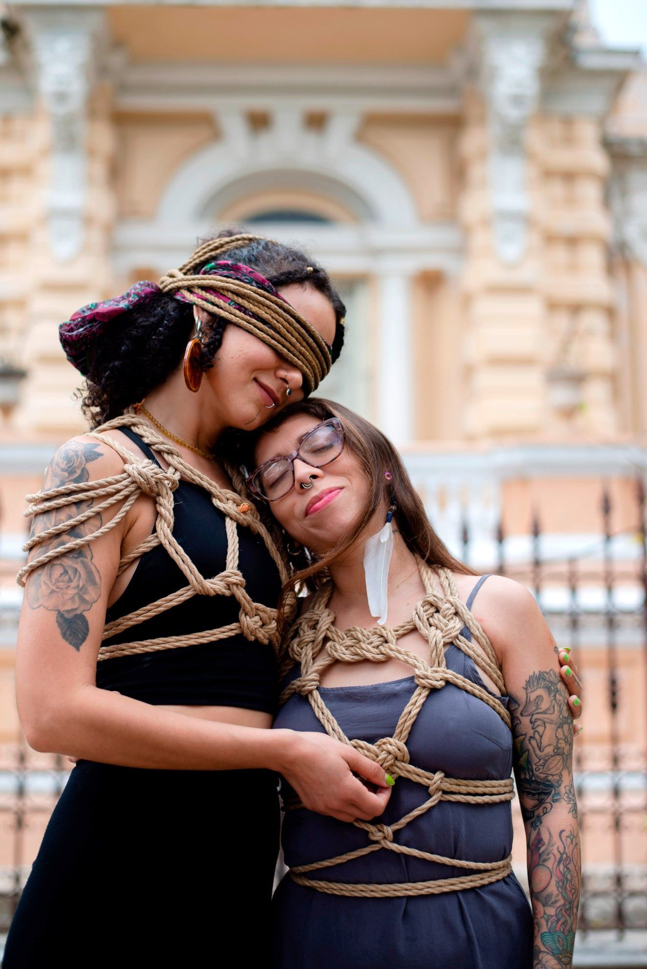 Couple shibari portrait
